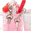 (Defective Closeout Sale: Clasp Yellowing) PVC Plastic Strawberry Ice Cream Cup Pendant Decorations HJEW-XCP0001-11-5
