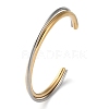 Two Tone Double Layered 304 Stainless Steel Cuff Bracelet STAS-Z055-05GP-1