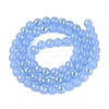 Electroplate Imitation Jade Glass Beads Strands EGLA-Q132-6MM-01B-10-2