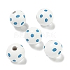 Printed Wood European Beads WOOD-G022-18C-1