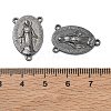 Holy Oval Carved Virgin Mary Tibetan Style Alloy Chandelier Component Links X-TIBEP-LF0961YKG-B-FF-4