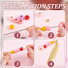 8Pcs 4 Colors Zinc Alloy Beadable Bookmarks AJEW-GO0002-15-5