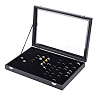 100 Slot Rectangle Dustproof Wood Jewelry Presentation Box AJEW-WH0323-46-1