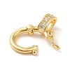Brass Micro Pave Clear Cubic Zirconia Twister Clasps KK-Q772-14G-3