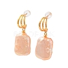 Rectangle Natural Pearl Stud Earrings for Women EJEW-E303-30G-1