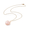 Copper Wire Wrapped Natural Rose Quartz Heart Pendant Necklaces NJEW-JN03971-01-4