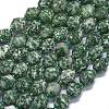 Natural Green Spot Jasper Beads Strands G-K389-D09-01-1