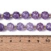 Ombre Effect Dyed Transparent Crackle Glass Beads Strands GLAA-Q111-10MM-03-5