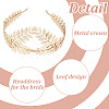 2Pcs 2 Colors Crown & Leaf Alloy Hair Bands OHAR-GO0001-11-3