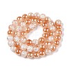 Electroplated Crackle Glass Beads Strands EGLA-N014-8mm-01-2