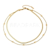 304 Stainless Steel Snake Chain Double Layer Necklaces for Women LS-NJEW-Z072-03G-2