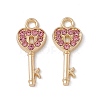 Alloy Light Rose Rhinestone Pendants ALRI-K049-10D-1