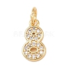 Brass Micro Pave Clear Cubic Zirconia Charms KK-G544-04G-08-1