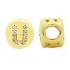 Brass Micro Pave Clear Cubic Zirconia Beads KK-T030-LA843-UX3-2