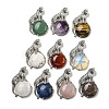 Natural & Synthetic Mixed Gemstone Half Round Pendants G-F766-06AS-1
