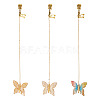 3Pcs Butterfly Acrylic & Alloy Musical Note Guitar Charm Bookmark AJEW-TA00045-1
