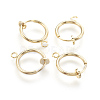 Brass Clip-on Hoop Earrings KK-L169-06G-1