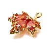 Brass Micro Pave Clear Cubic Zirconia Pendants KK-U065-03G-02-2