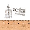 304 Stainless Steel Cubic Zirconia Dangle Stud Earrings for Women SA-CBA183D-11B-P-3