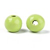 Spray Painted Round Natural Schima Wood Beads WOOD-A018-8mm-19-2