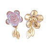 Resin Rose of Life Front Back Stud Earrings EJEW-TA00171-4