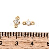 Brass Pave Clear Cubic Zirconia Connector Charms KK-F916-12G-3