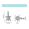 DICOSMETIC 8Pcs 2 Colors Brass Micro Pave Clear Cubic Zirconia Pendants KK-DC0003-85-2