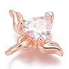 Brass Micro Pave Clear Cubic Zirconia Charms ZIRC-O035-26-4
