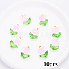 10Pcs Glass Pendants PALLOY-YW00040-09-1