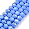 Electroplate Opaque Solid Color Glass Beads Strands LS-EGLA-A044-P8mm-L17-1