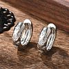 Clear Cubic Zirconia Star Hoop Earrings EJEW-C022-06P-01-2