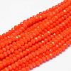 Faceted Rondelle Glass Beads Strands X-GLAA-I033-4mm-06-1