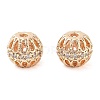 Brass Micro Pave Clear Cubic Zirconia Beads KK-U028-23G-1