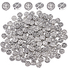 150Pcs Tibetan Style Alloy Flat Round Beads TIBEB-GA0001-05AS-1
