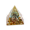 Chakra Pattern Orgonite Pyramid Resin Display Decorations G-PW0005-03E-1