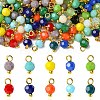 190Pcs 19 Colors Opaque Glass Pendants PALLOY-CJ00056-1