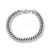 Tarnish Resistant 201 Stainless Steel Curb Chain Bracelet with 304 Stainless Steel Clasps for Men Women BJEW-M235-02B-P-1