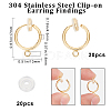 Beebeecraft 20Pcs 304 Stainless Steel Clip-on Earring Findings STAS-BBC0003-25-2