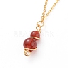 Natural Gemstone Pendant Necklace & Dangle Earrings Jewelry Sets SJEW-JS01060-4