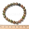 Natural Unakite Bead Stretch Bracelets BJEW-K212-B-006-5