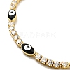 Enamel Horse Eye Link Bracelet with Clear Cubic Zirconia Tennis Chains BJEW-G650-02G-4