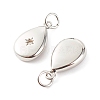Brass Micro Pave Clear Cubic Zirconia Pendants X-ZIRC-P094-10P-RS-2