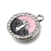 Alloy Rhinestone Enamel Pendants FIN-E049-07A-2