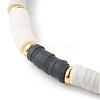 Polymer Clay Heishi Beads Stretch Bracelets Sets for Valentine's Day BJEW-JB06298-02-10