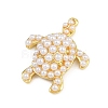 Turtle Brass ABS Imitation Pearl Pendants KK-I352-04F-G-2