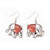 Natural Red Jasper Dangle Earrings EJEW-K080-B06-2