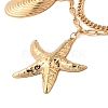 Alloy Pendant Double Layer Chain Necklaces for Women NJEW-G147-01G-3