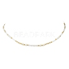Boho Natural Cultured Freshwater Pearl & Round Seed Beaded Braided Necklaces for Women NJEW-JN06187-01-4