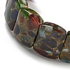 Synthetic Rectangle Gold Clinquant Stone Stretch Bracekets G-P549-01B-3
