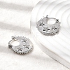 Star Brass Micro Pave Clear Cubic Zirconia Hoop Earrings EJEW-Z157-01P-3